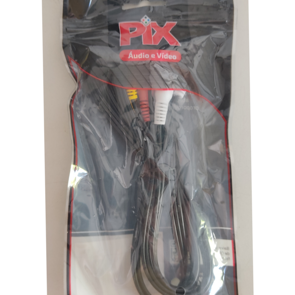 Cabo RCA níquel - 3 + 3 RCA 1,8 metros