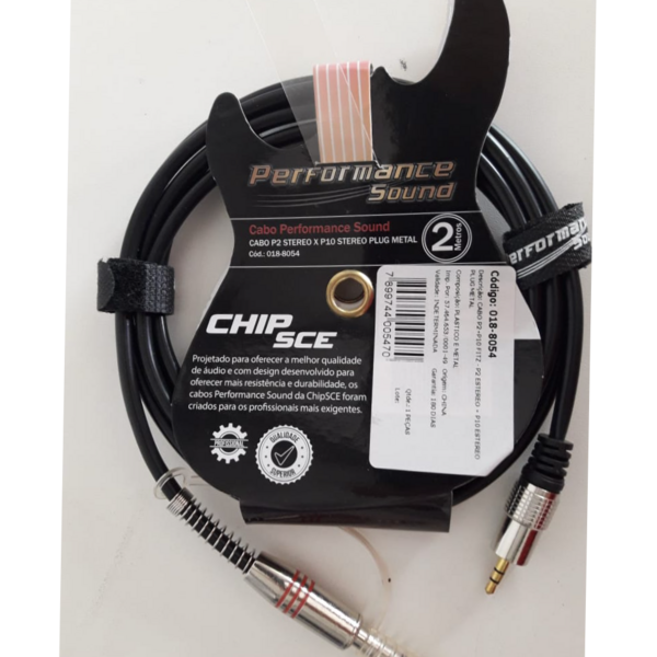 Cabo P2 stereo x P10 stereo plug metal Performance Sound