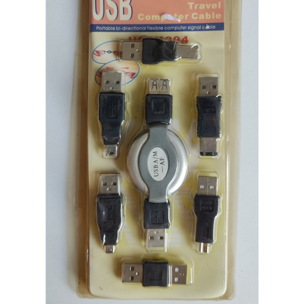 Kit adaptador retratil + 6 plugs USB