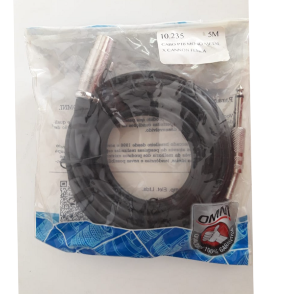 Cabo P10 mono x cannon fêmea Omni