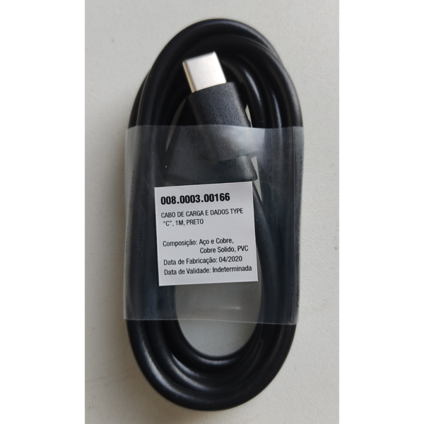 Cabo de celular Type C 1m Preto