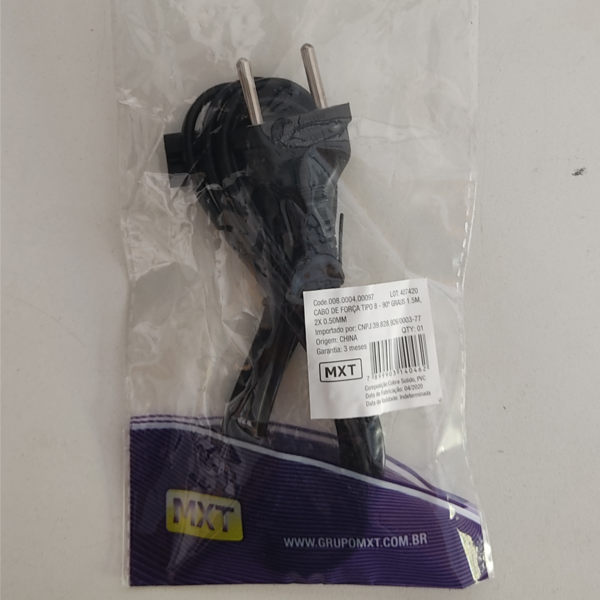Cabo de força tipo 8  90 graus 1,5 metros