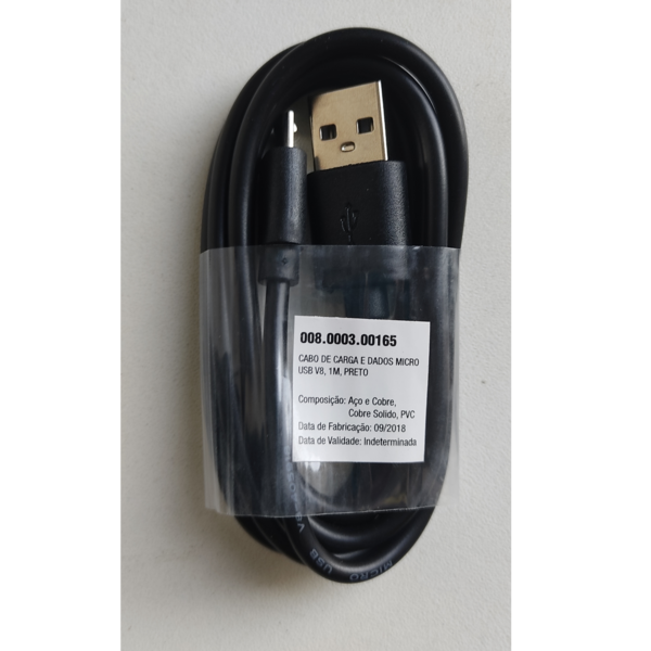 Cabo de celular Micro USB V8 1m Preto