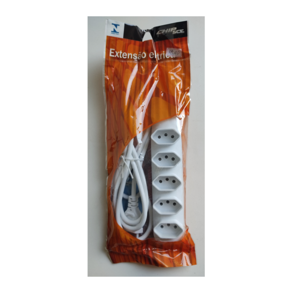Extensão 2 metros 5 saídas Chip sce