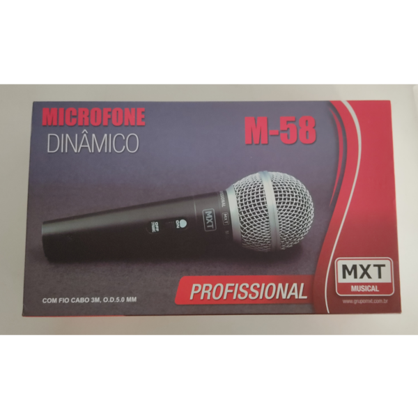 Microfone dinâmico de metal com fio 3 metros