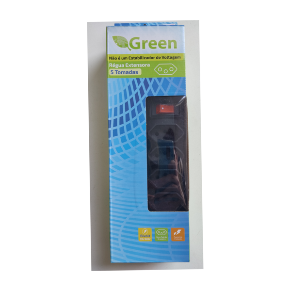 Filtro de linha 80cm 5 tomadas Green