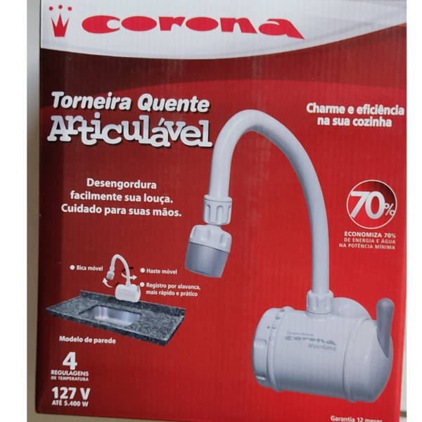 Torneira Articulável de parede 127V 4 temperaturas Corona