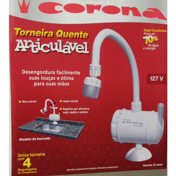 Torneira Articulável de bancada 127V 4 temperaturas Corona